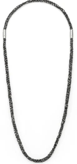 Armband gestrickt, Silber oxidiert