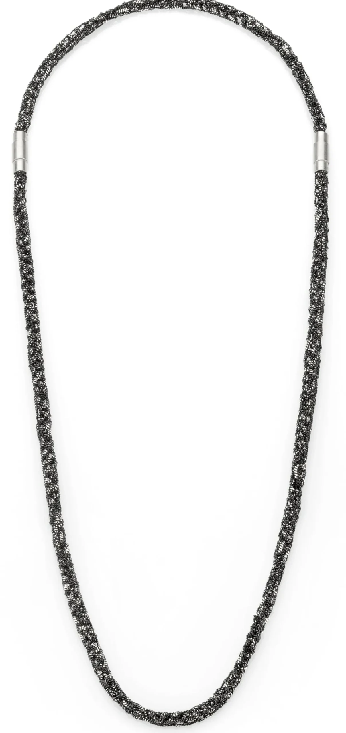 Armband gestrickt, Silber oxidiert
