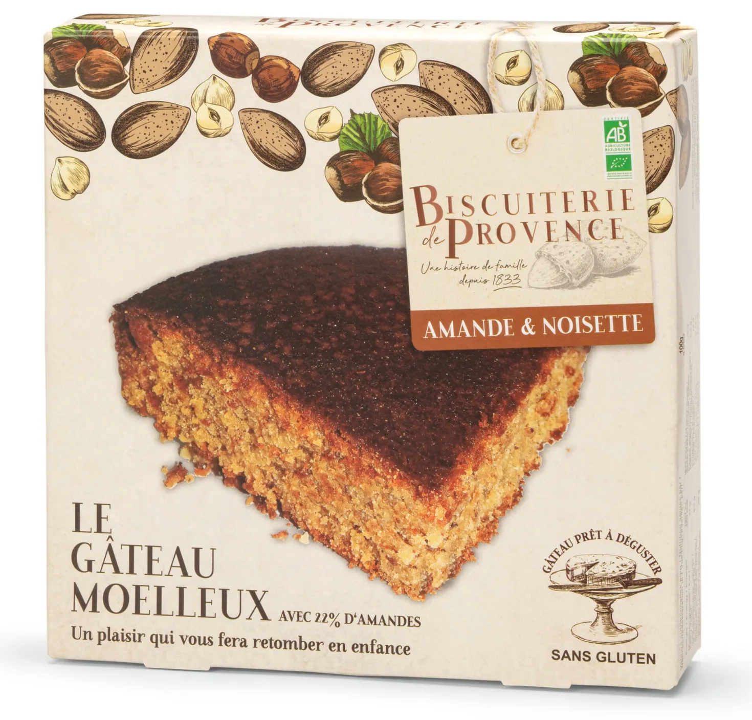Bio-Mandelkuchen mit Haselnüssen
