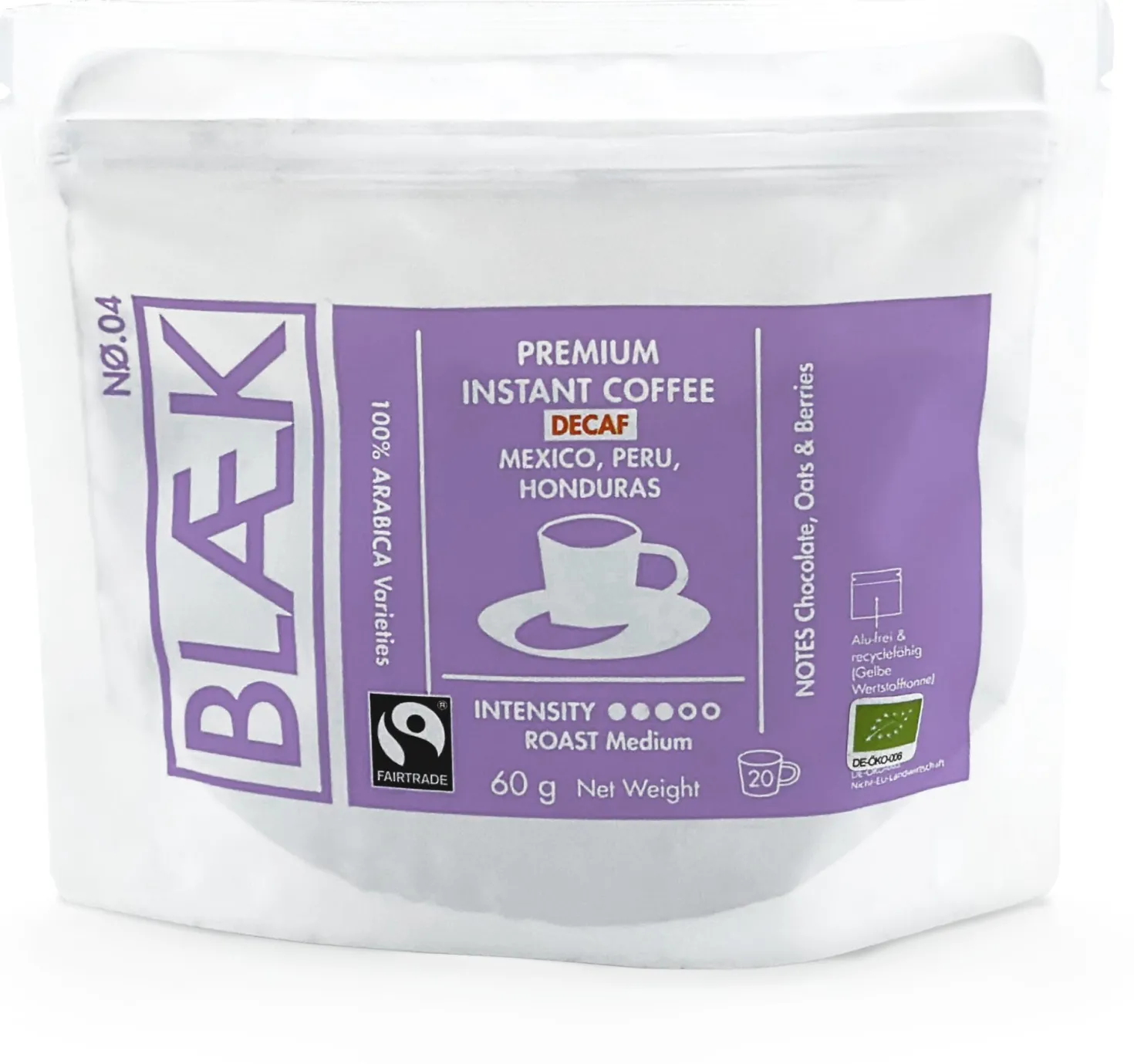 Blaek Bio-Instant-Kaffee, Decaf, 60 g