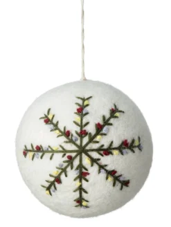 Christbaumkugel Filz bestickt