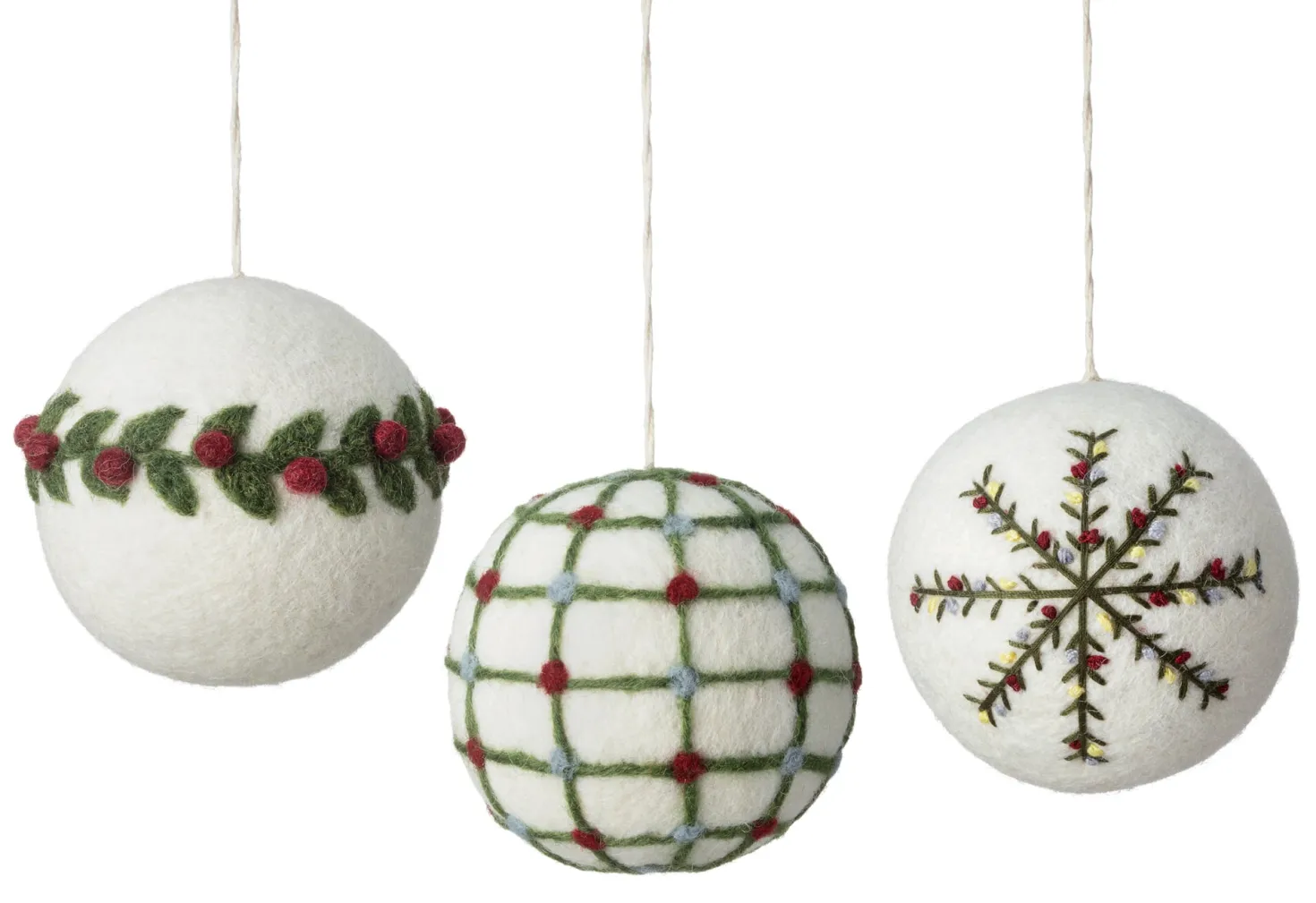 Christbaumkugel Filz bestickt