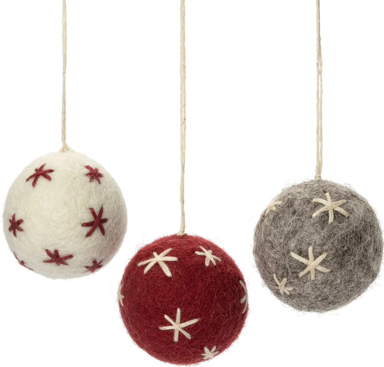 Christbaumkugeln bestickt Filz