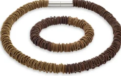Collier Edelstahlfeder, Kupfer-Gold