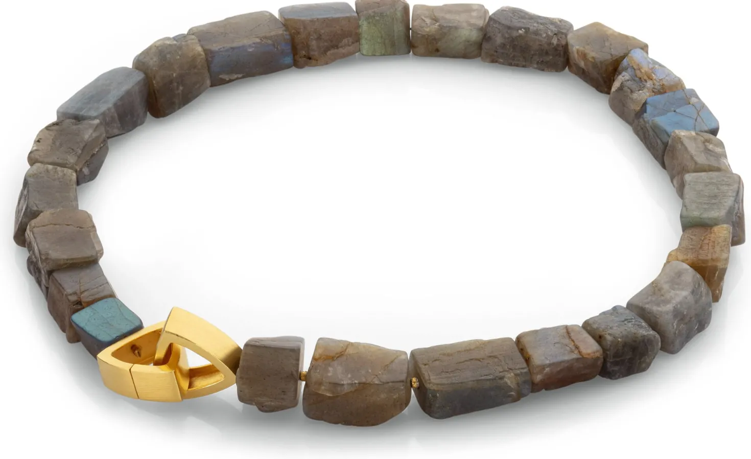 Collier Labradorit, Oliv-Türkis
