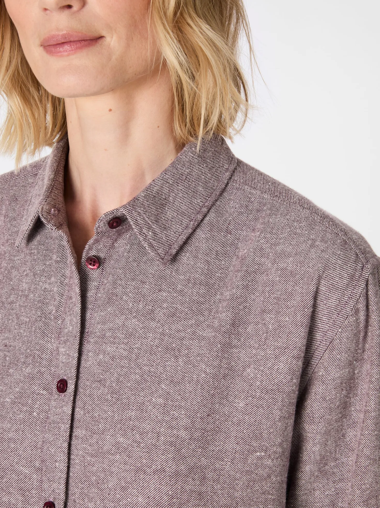 Damen-Flanellbluse meliert