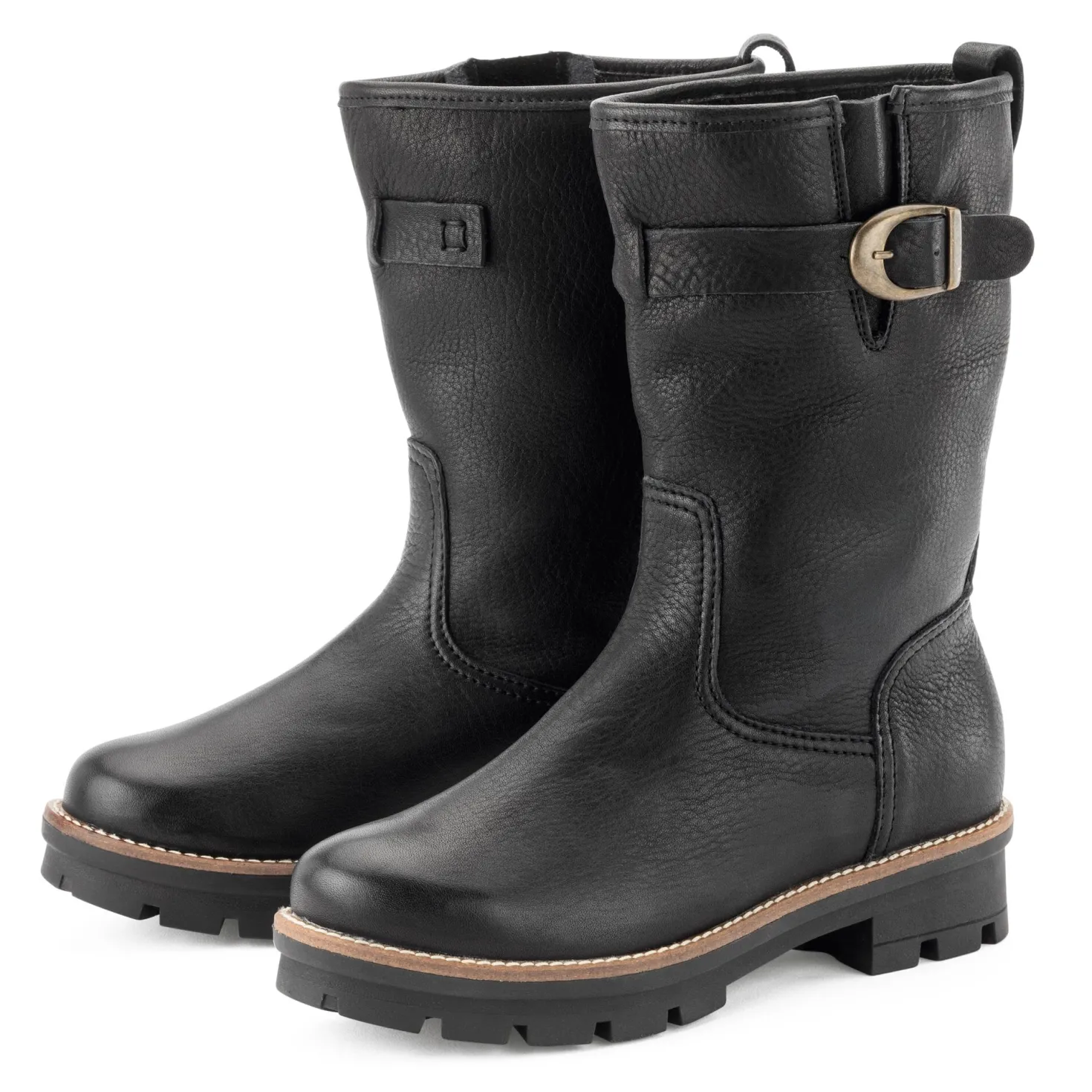 Damenhalbstiefel Rindleder gefüttert