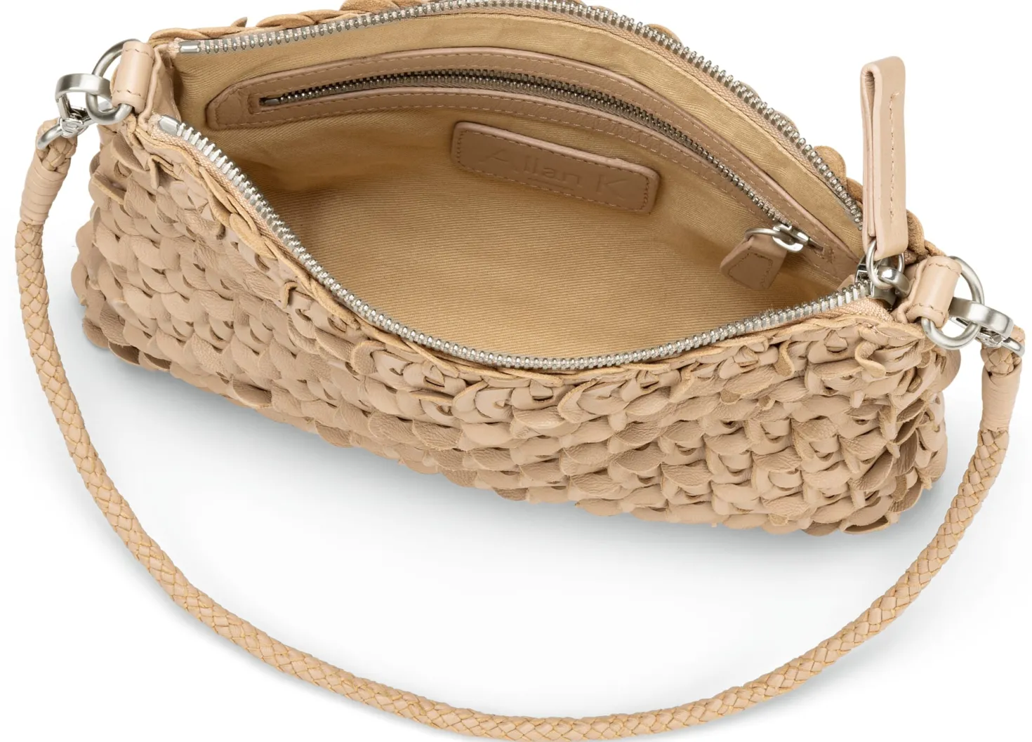 Damen-Handtasche strukturiert, champagner