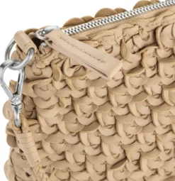 Damen-Handtasche strukturiert, champagner