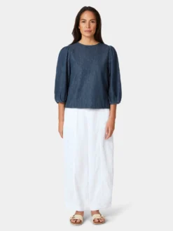 Damen-Jeansbluse 3/4-Arm