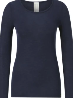 Damen-Langarmshirt Wolle-Seide