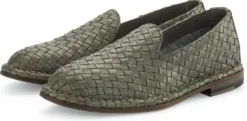Damen-Lederslipper geflochten
