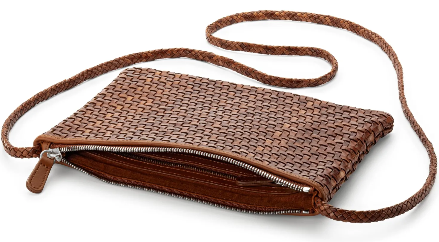 Damen-Ledertasche geflochten