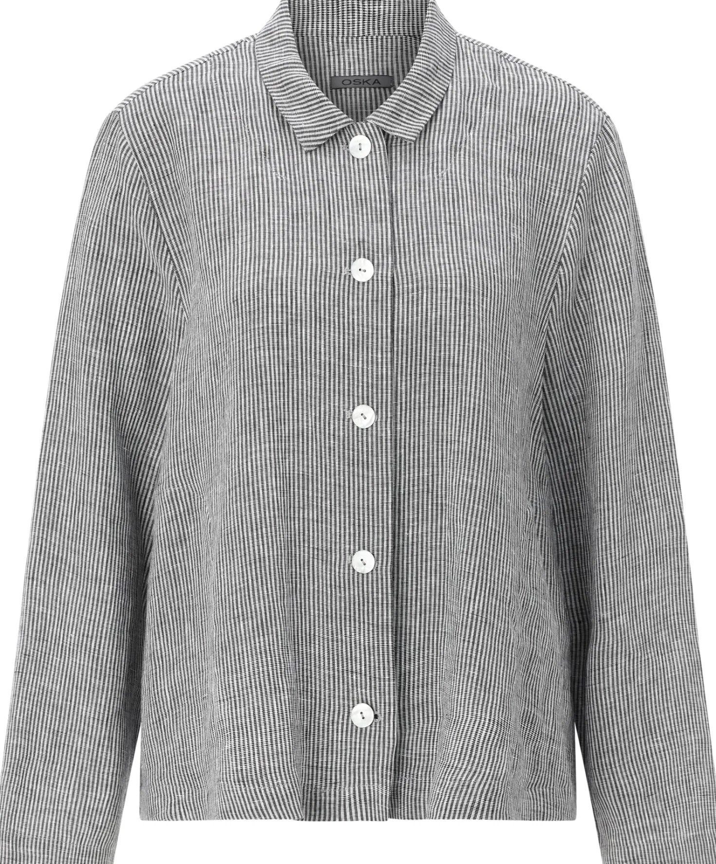 Damen-Leinenjacke gestreift