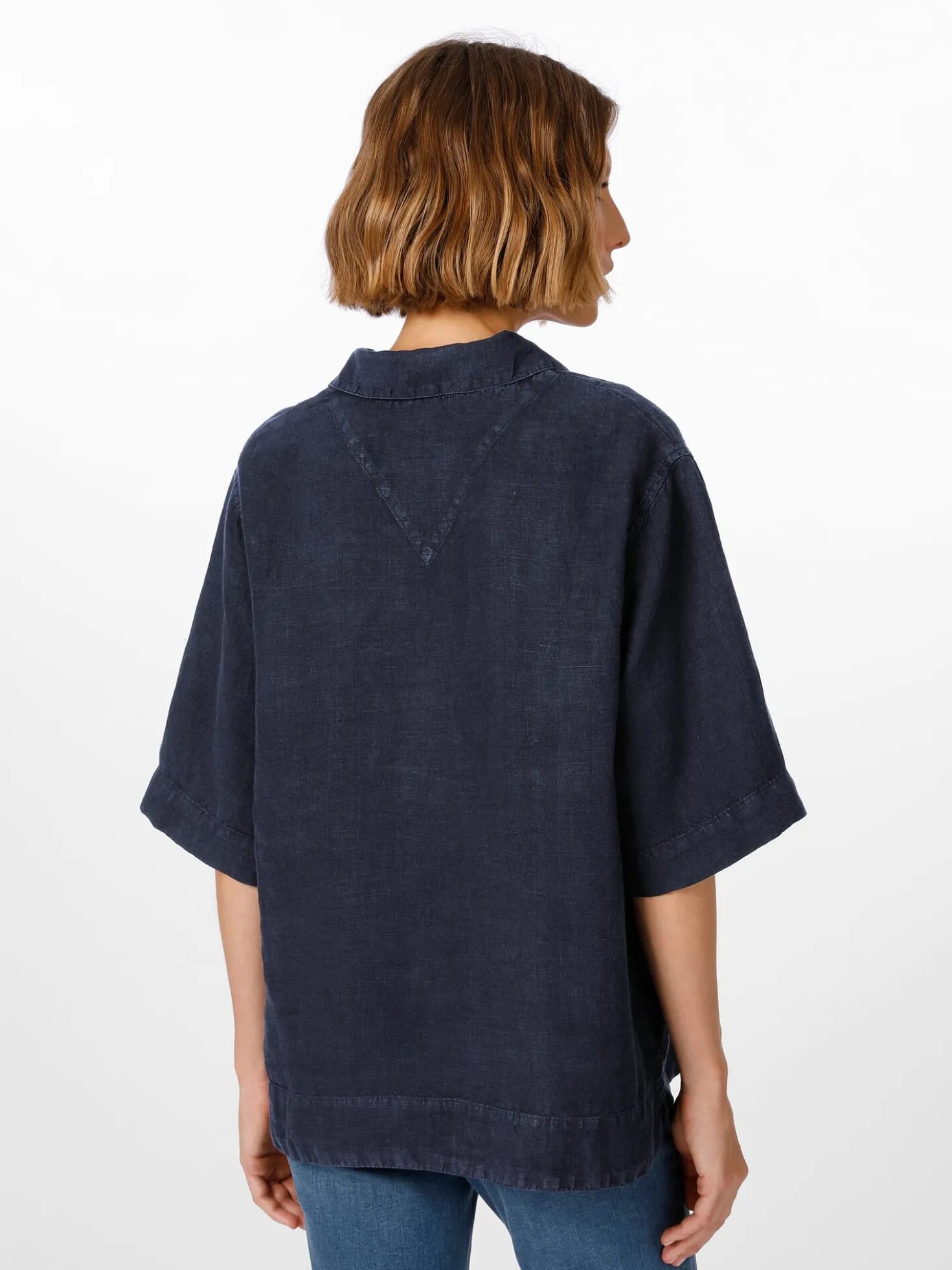 Damen-Leinenschlupfbluse
