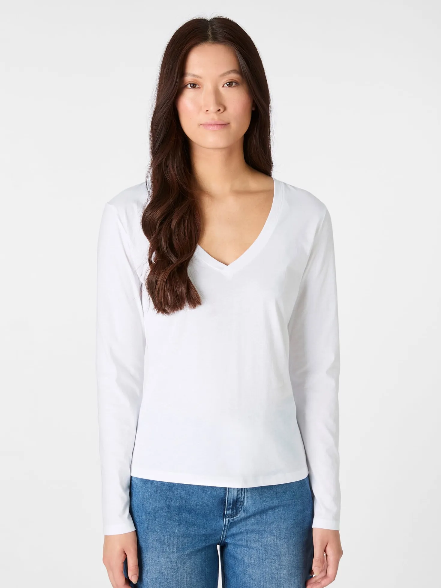 Damen-Longsleeve V-Ausschnitt