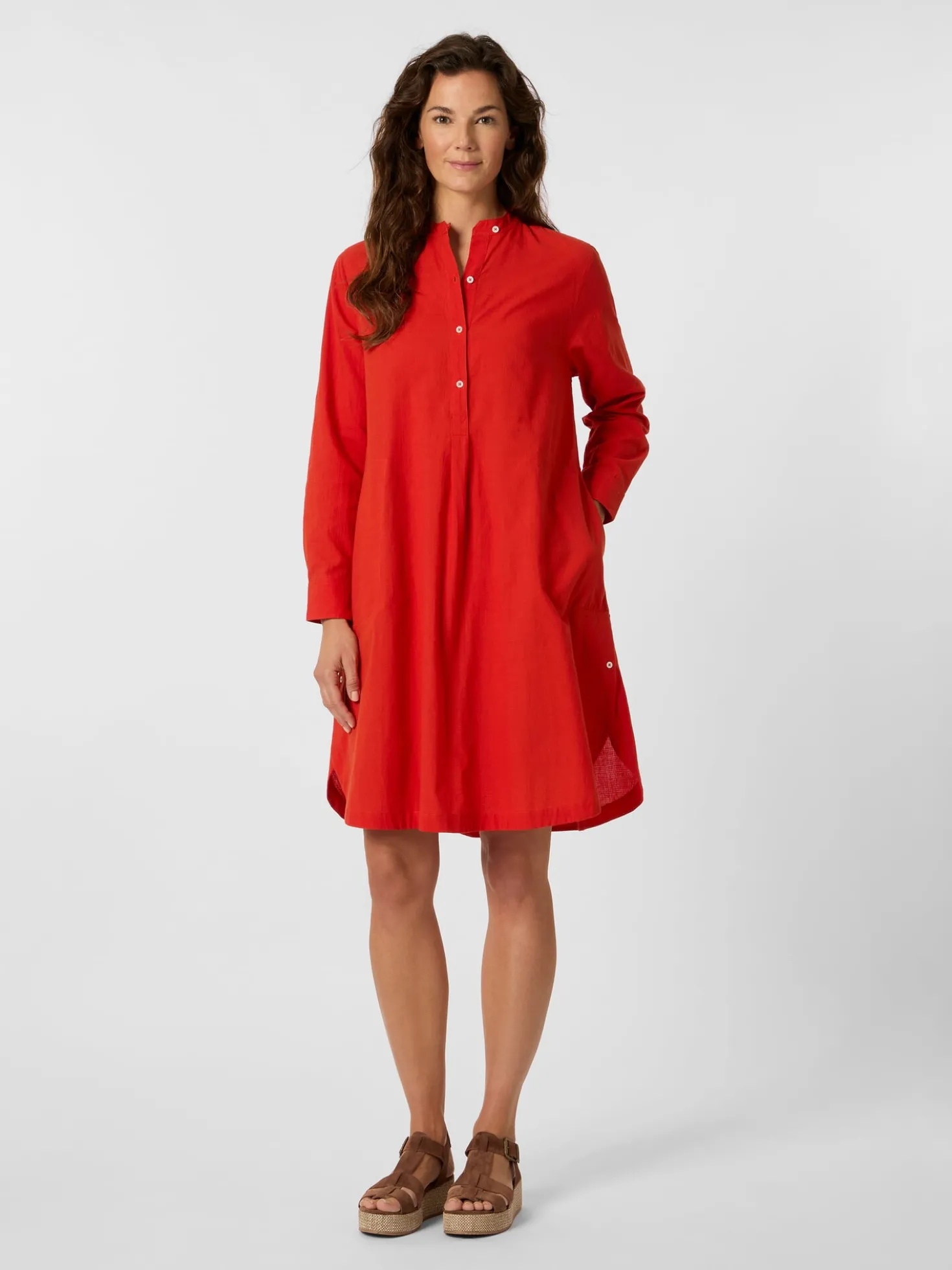 Damen-Midikleid Knopfleiste