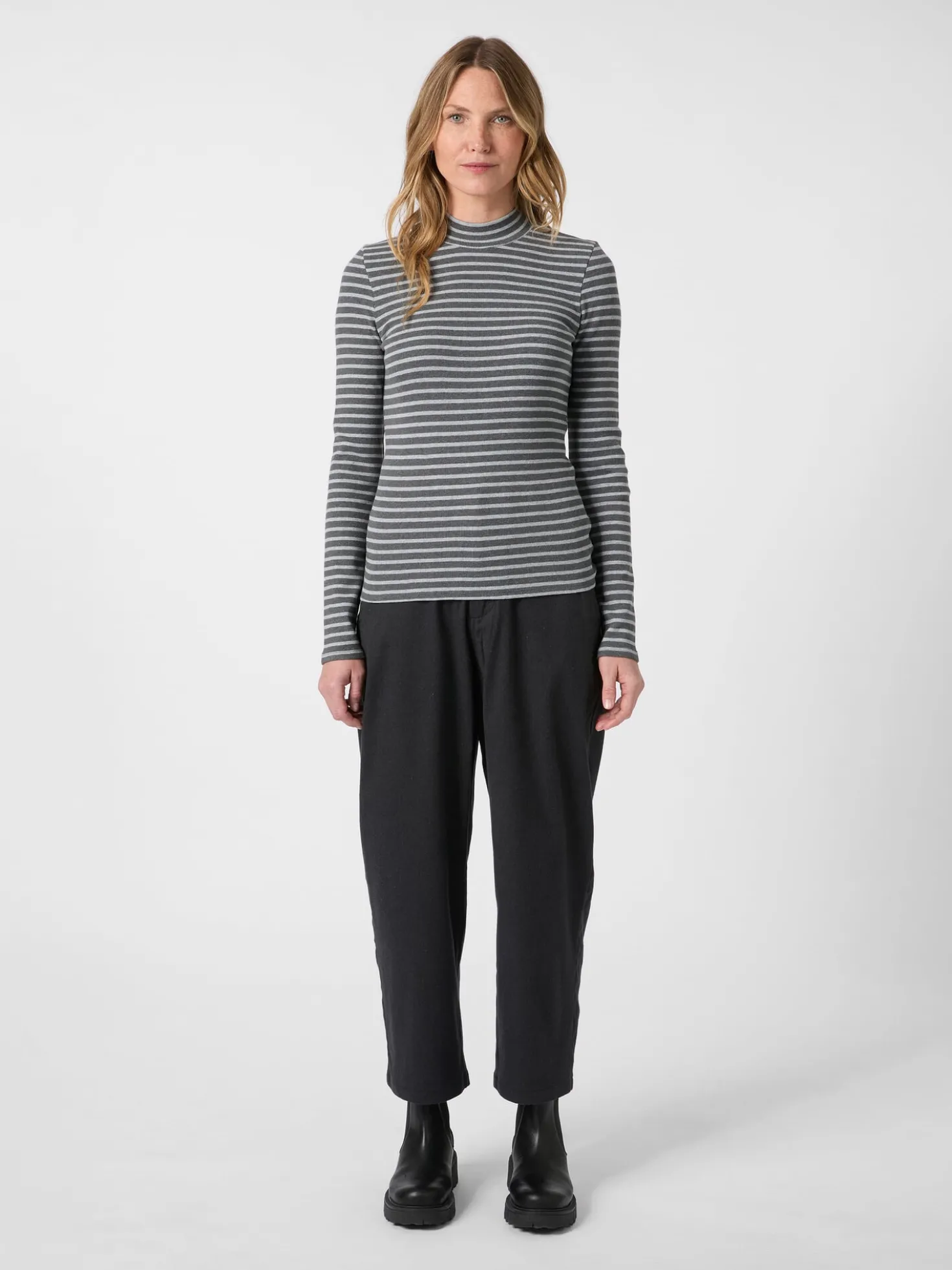 Damen-Rippenshirt gestreift