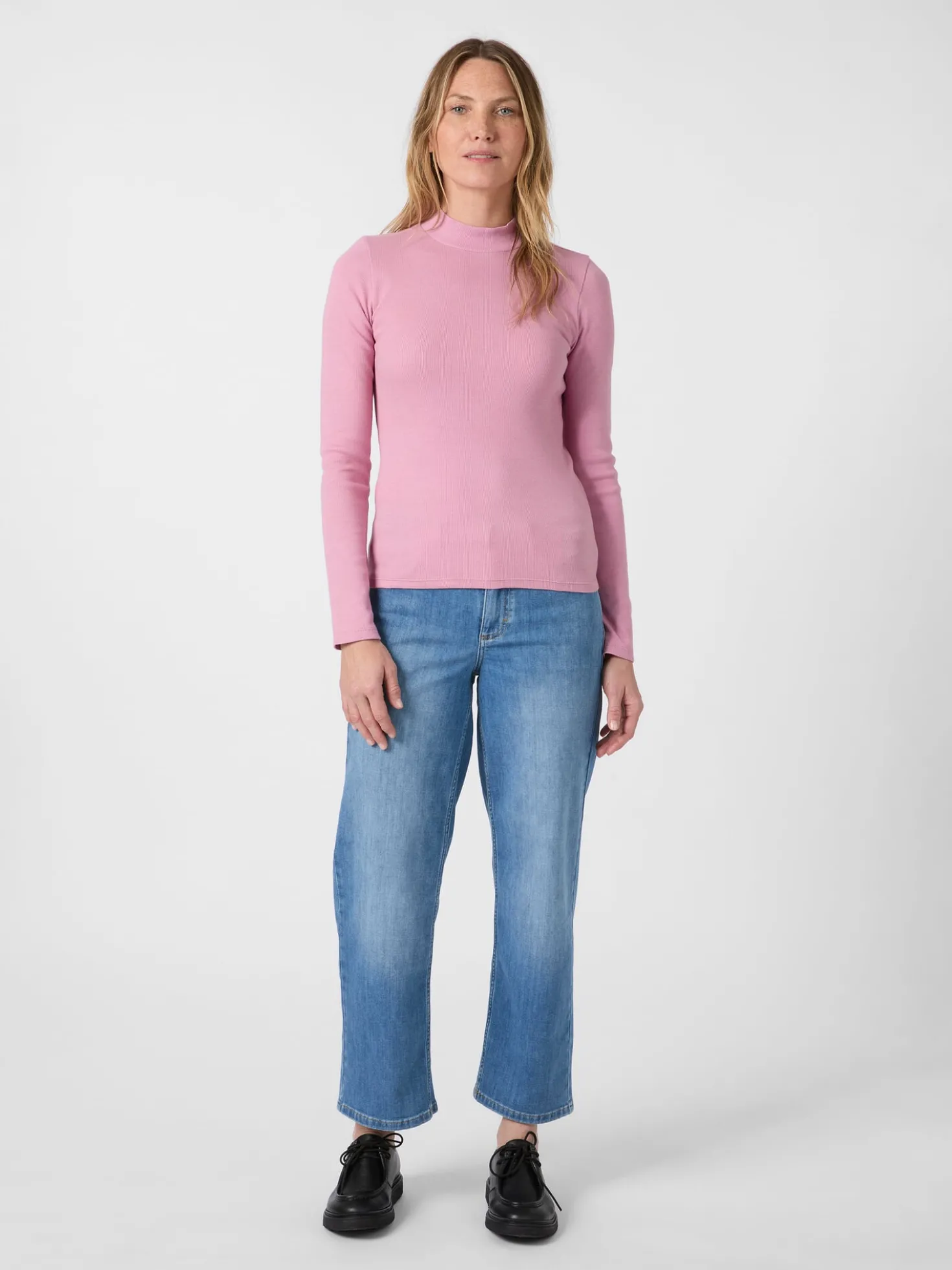 Damen-Rippenshirt Langarm