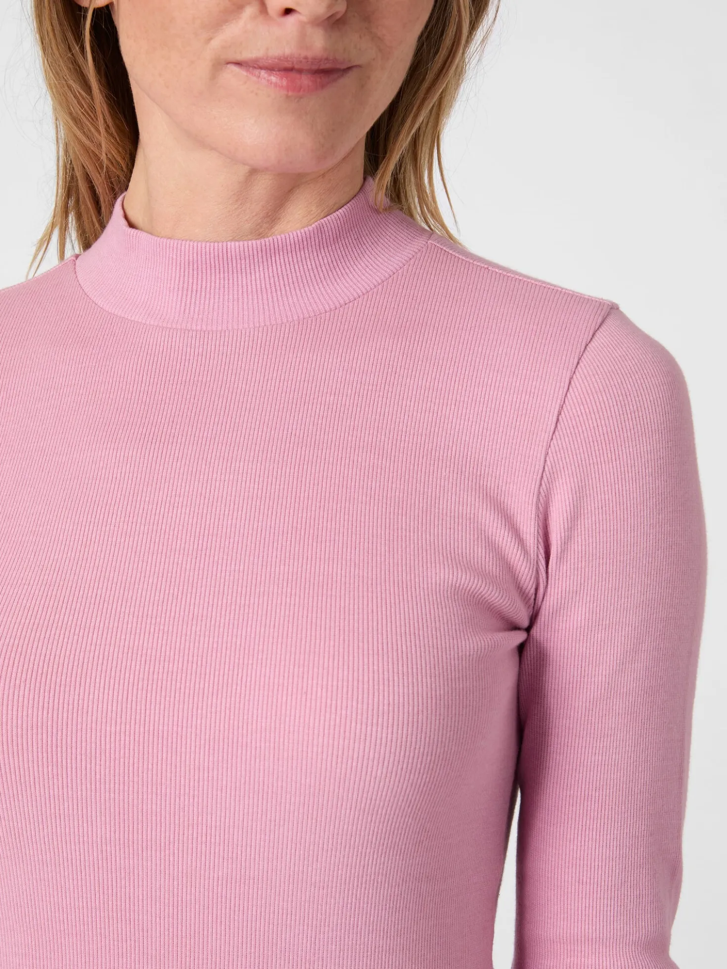Damen-Rippenshirt Langarm