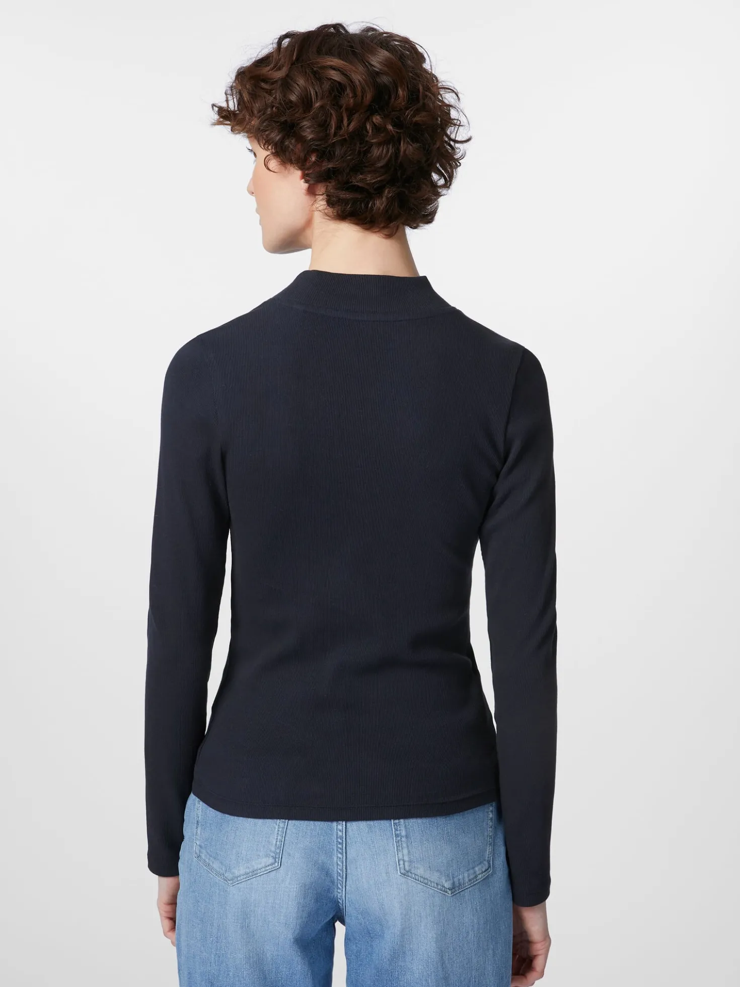 Damen-Rippenshirt Langarm