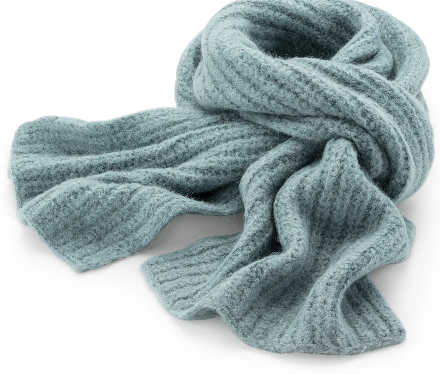 Damen-Rippenstrickschal, Petrol