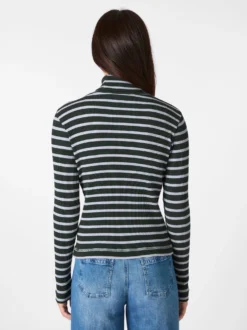 Damen-Rollkragenshirt gestreift