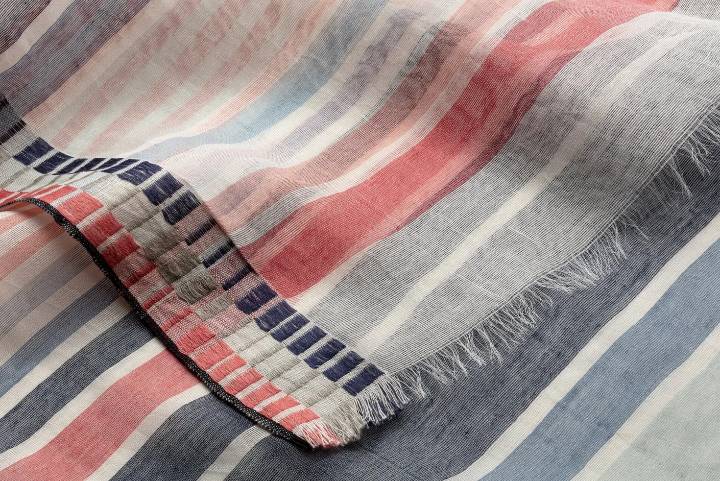 Damenschal Seide-Baumwolle, Multicolor