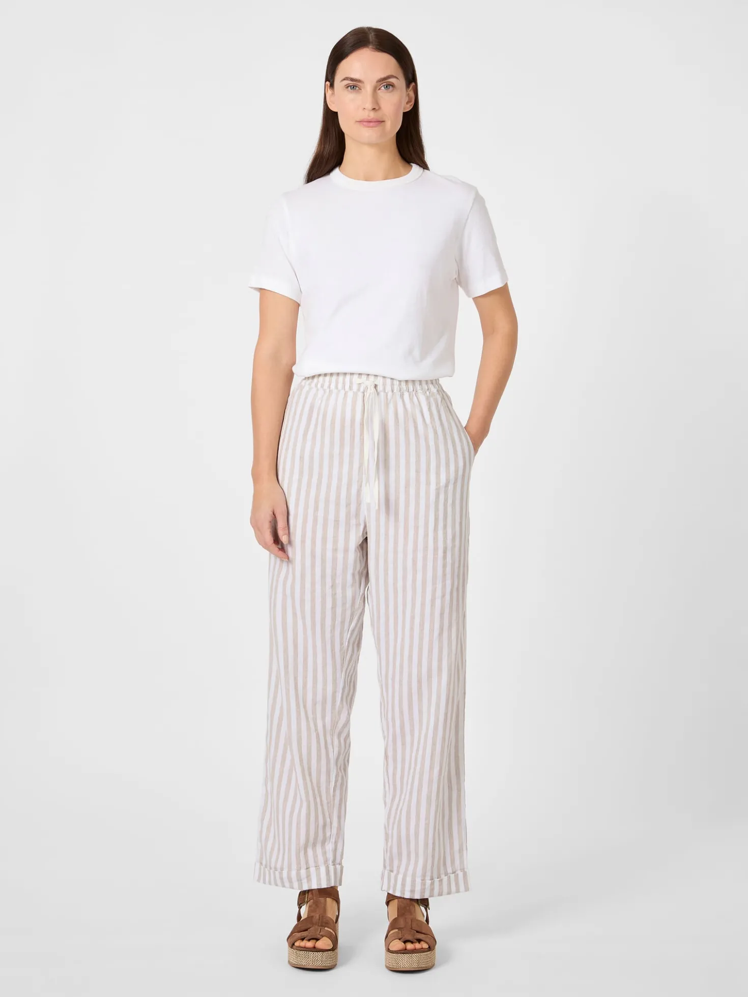 Damen-Stoffhose gestreift