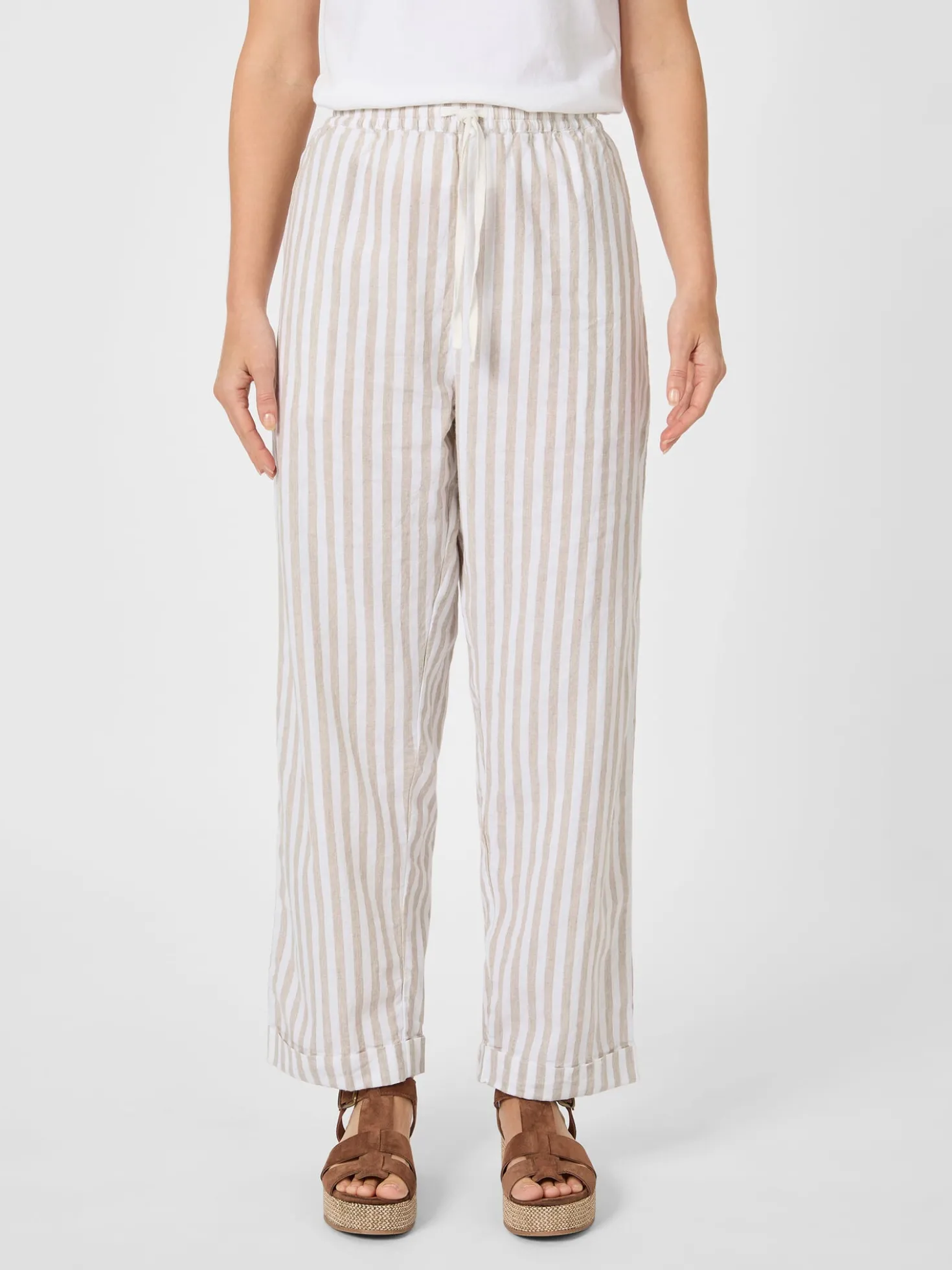 Damen-Stoffhose gestreift