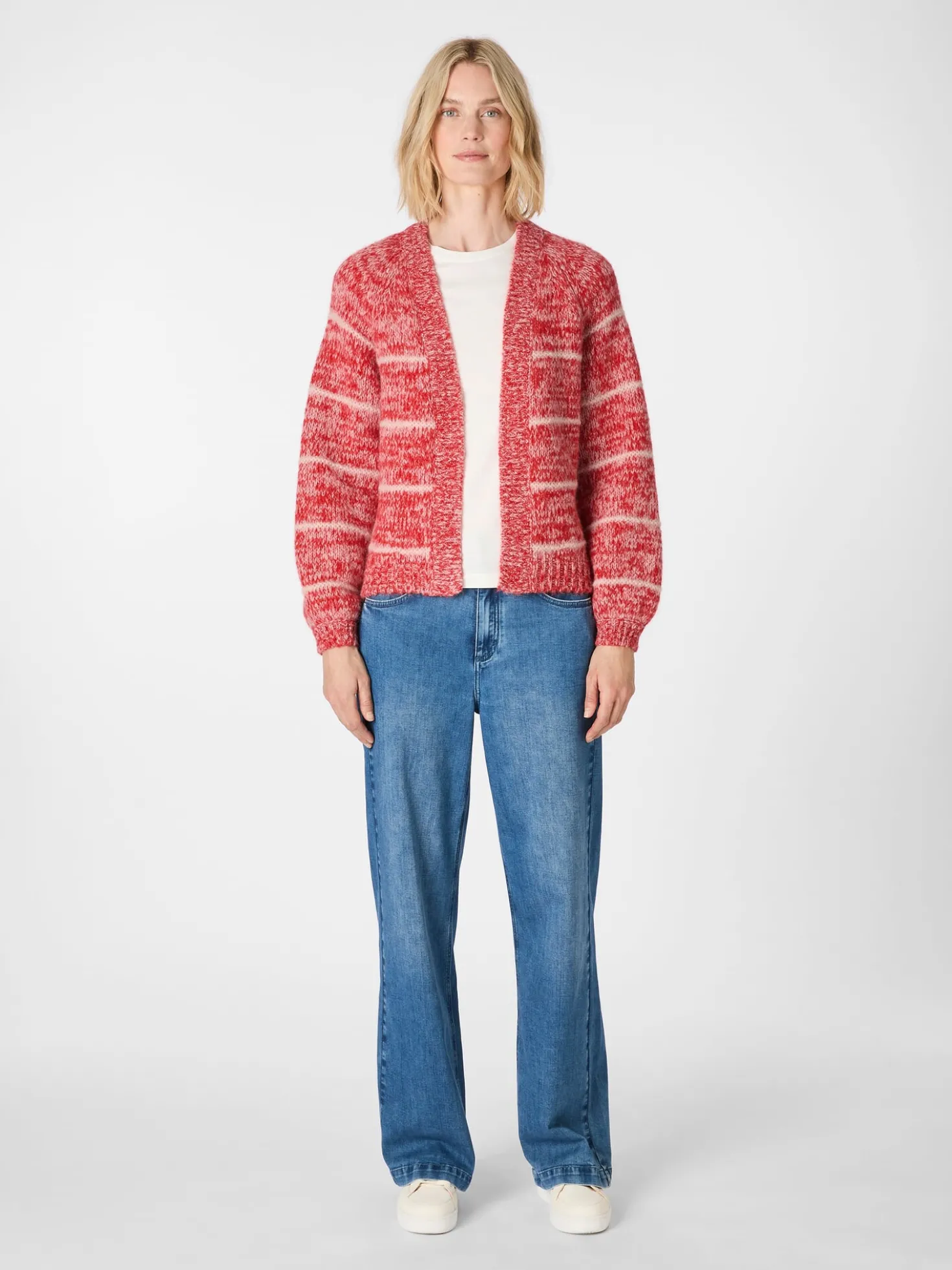 Damen-Strickjacke gestreift
