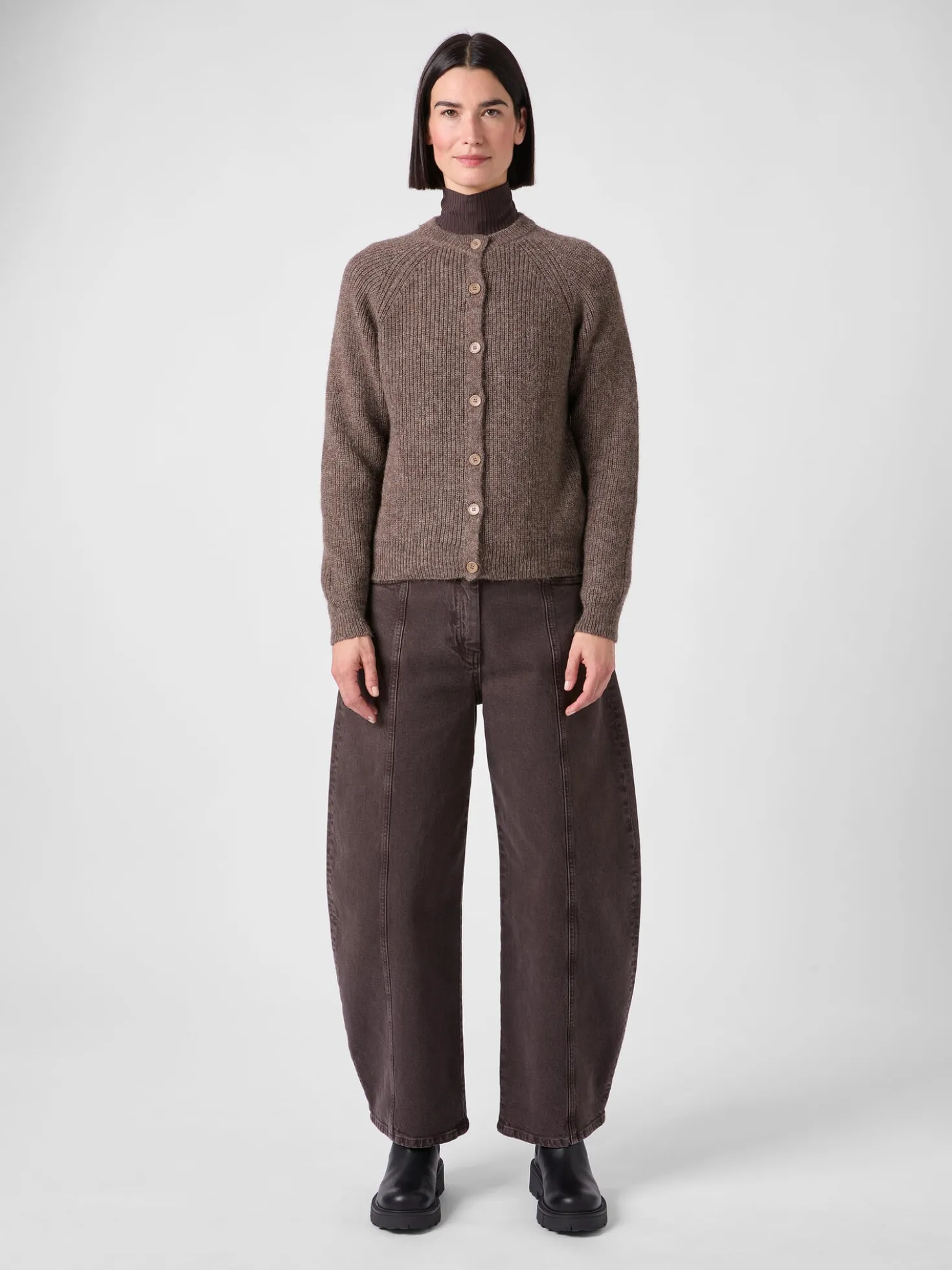 Damen-Strickjacke mit Alpaka