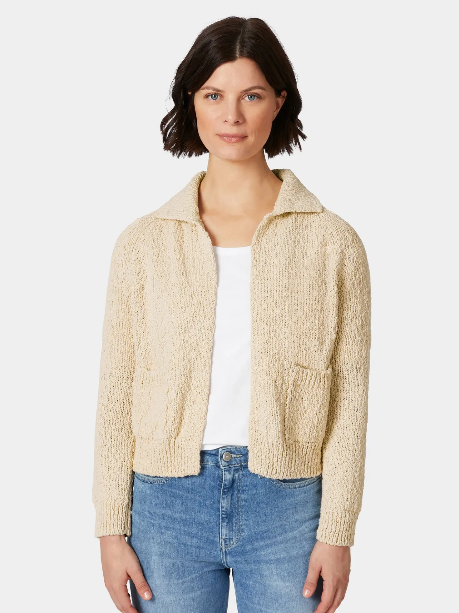 Damen-Strickjacke mit Kragen