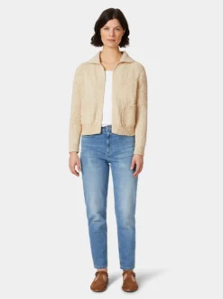 Damen-Strickjacke mit Kragen