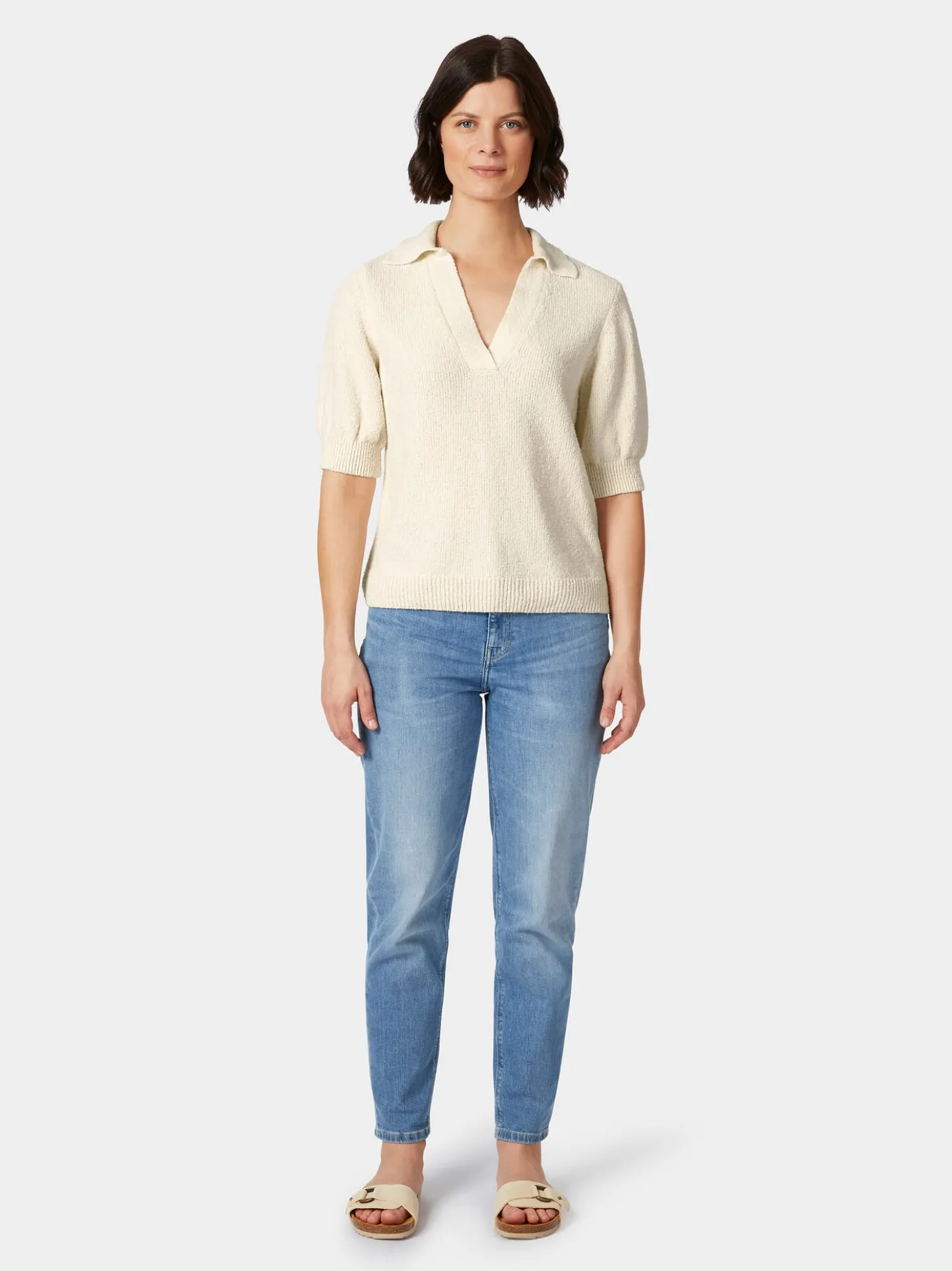 Damen-Strickpolo Bouclé