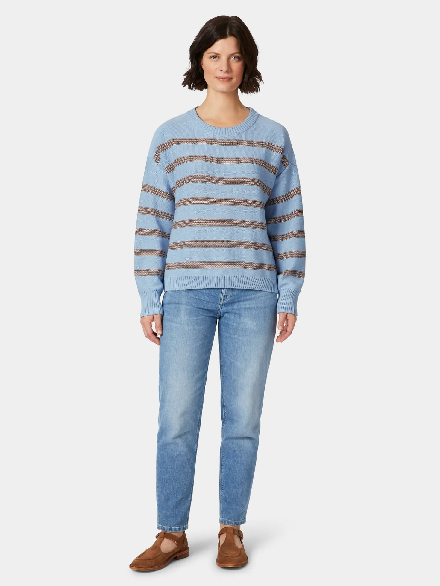 Damen-Strickpullover gestreift