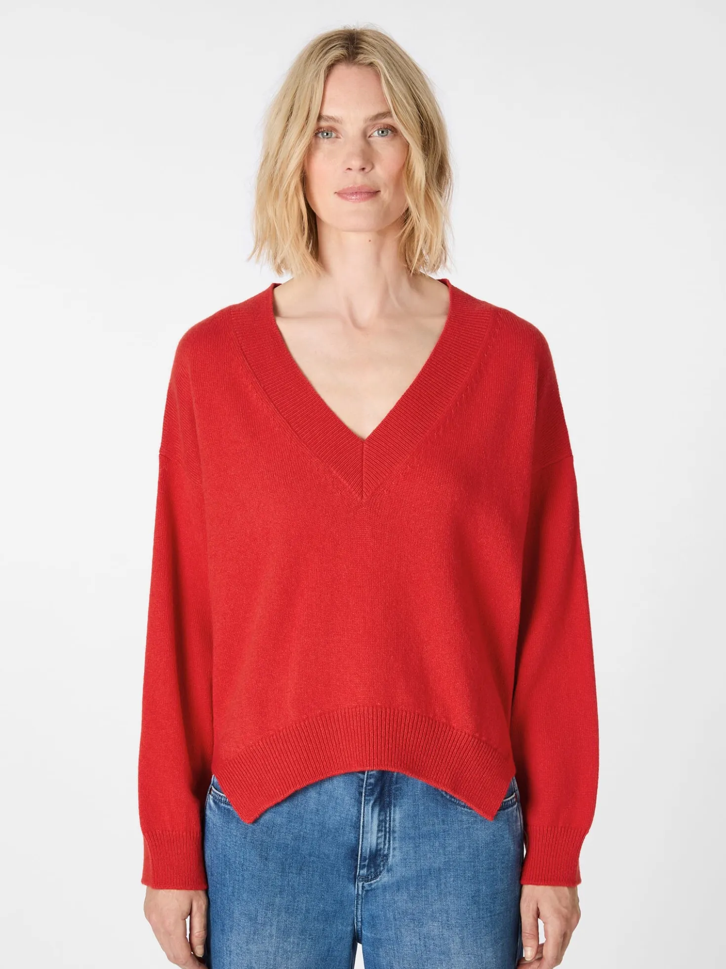 Damen-Strickpullover V-Ausschnitt