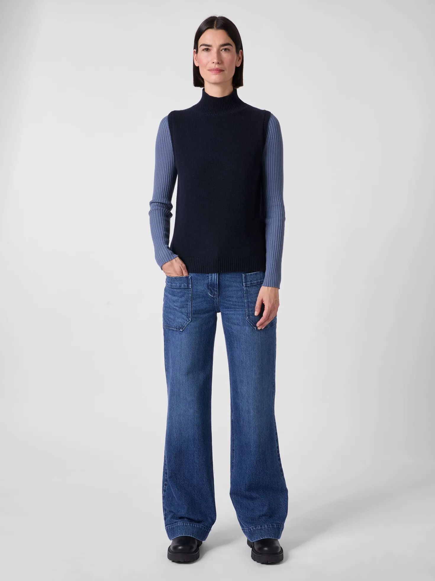 Damen-Strickpullunder Kaschmir