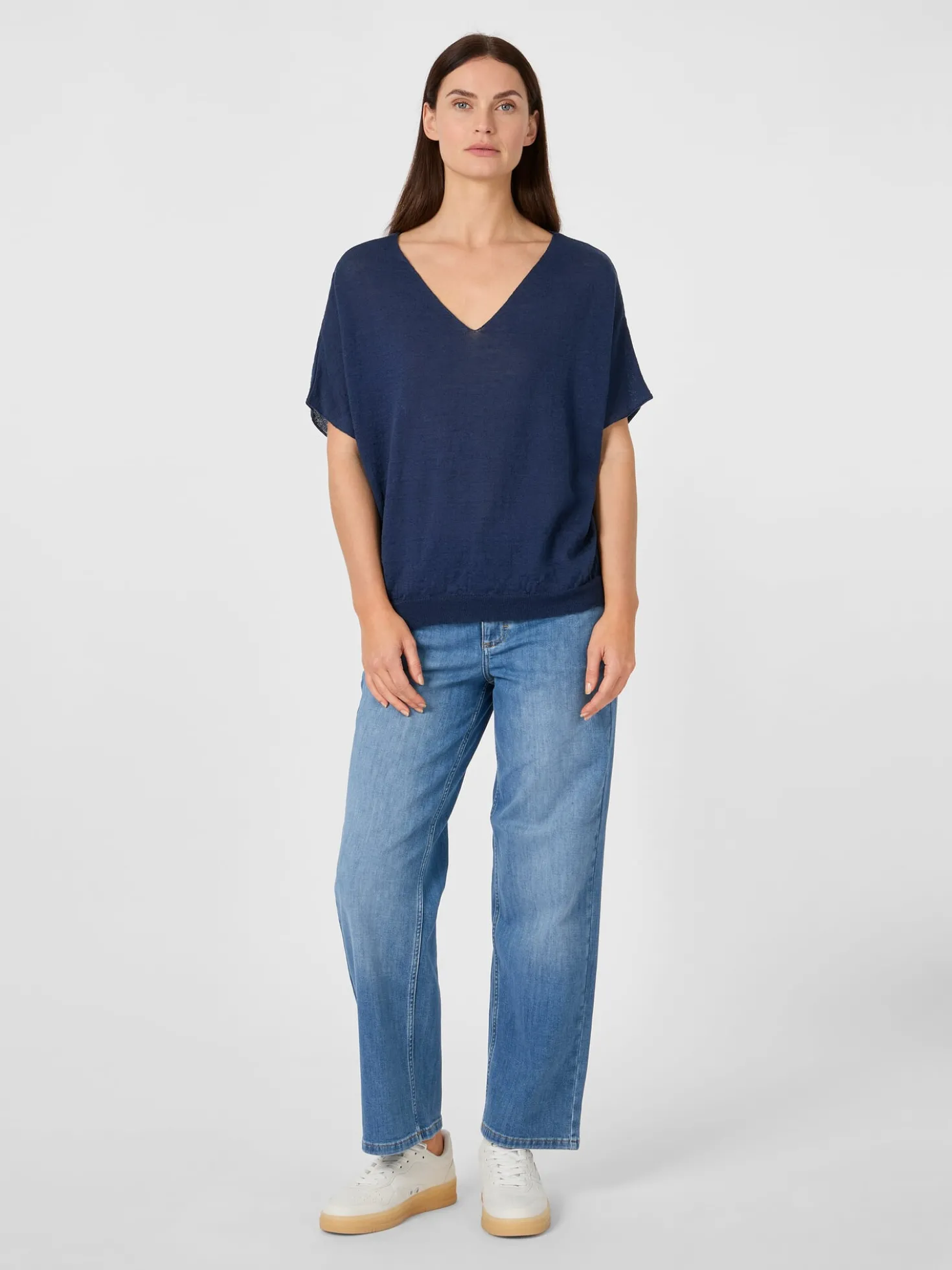 Damen-Strickshirt V-Ausschnitt