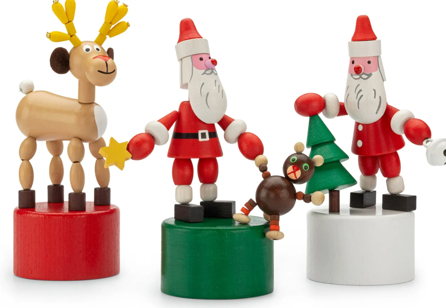 Drückfigur Weihnachtsmann mit Teddybär