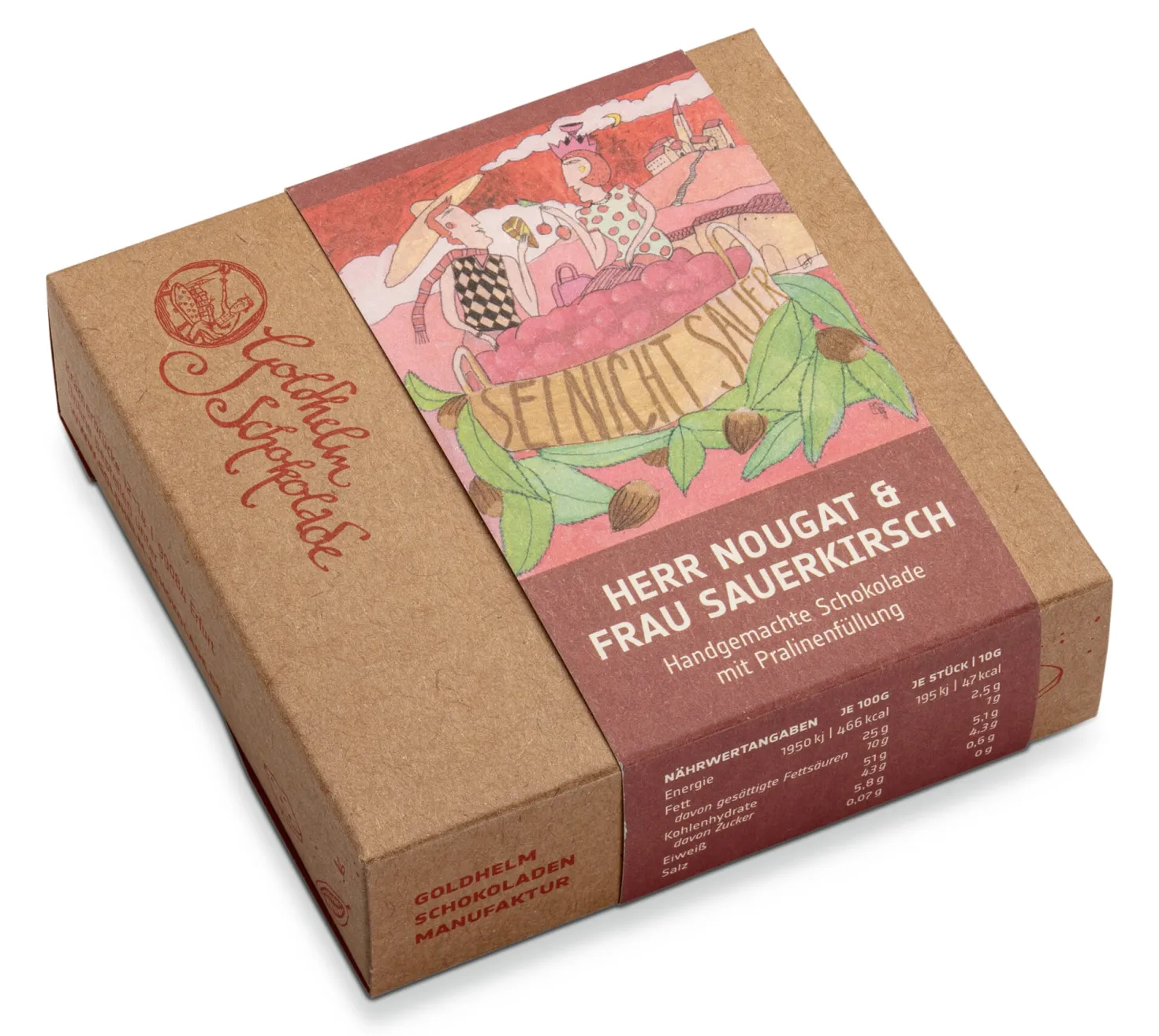 Ganache-Schokolade „Herr Nougat und Frau Sauerkirsch“
