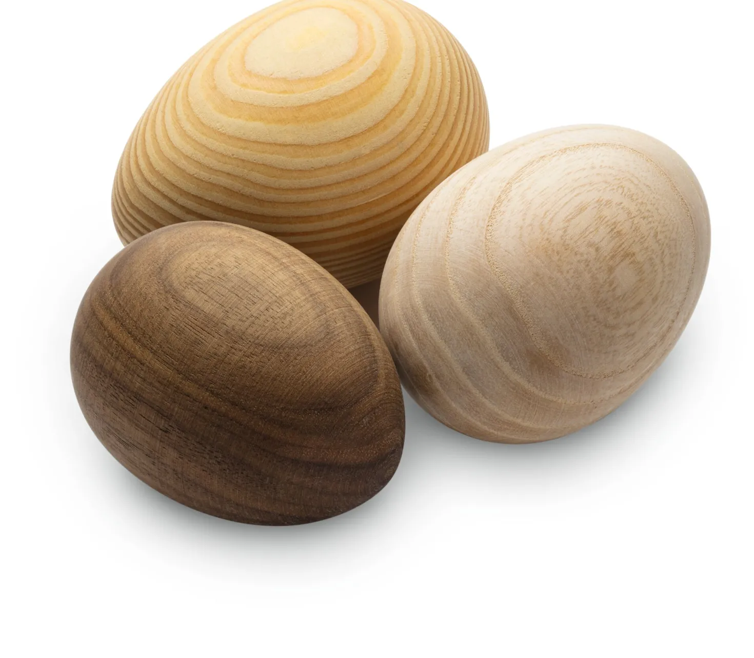 Gedrechselte Holzeier 7,6 cm