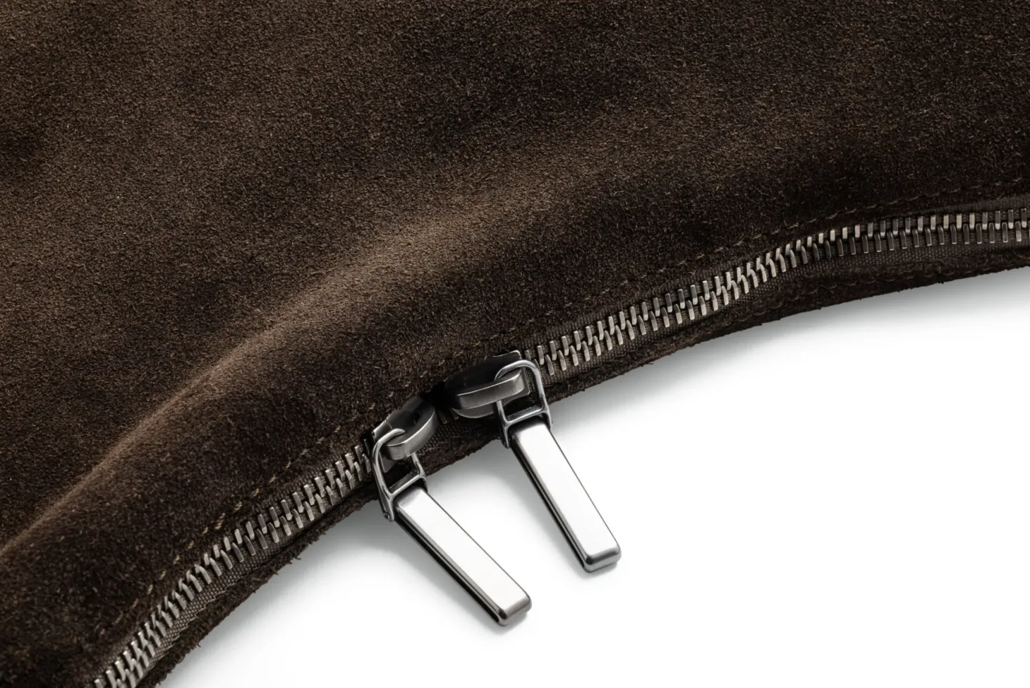 Große Veloursledertasche, dunkelbraun