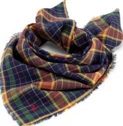 Halstuch N° 844, Blau-Currygelb