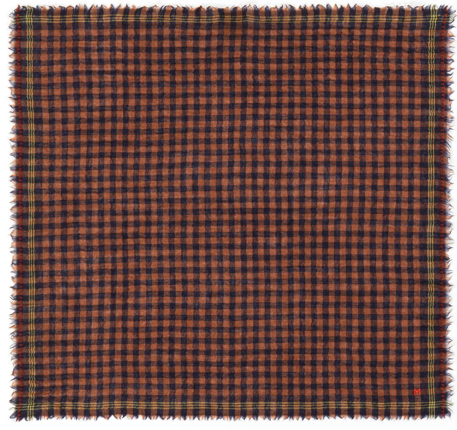 Halstuch Wolle N° 849, Rostrot-Blau