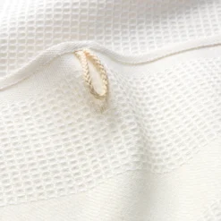 Handtuch Waffelpiqué Halbleinen weiß