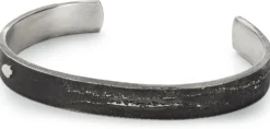 Herren-Armreif Sandguss Oxid, Anthrazit