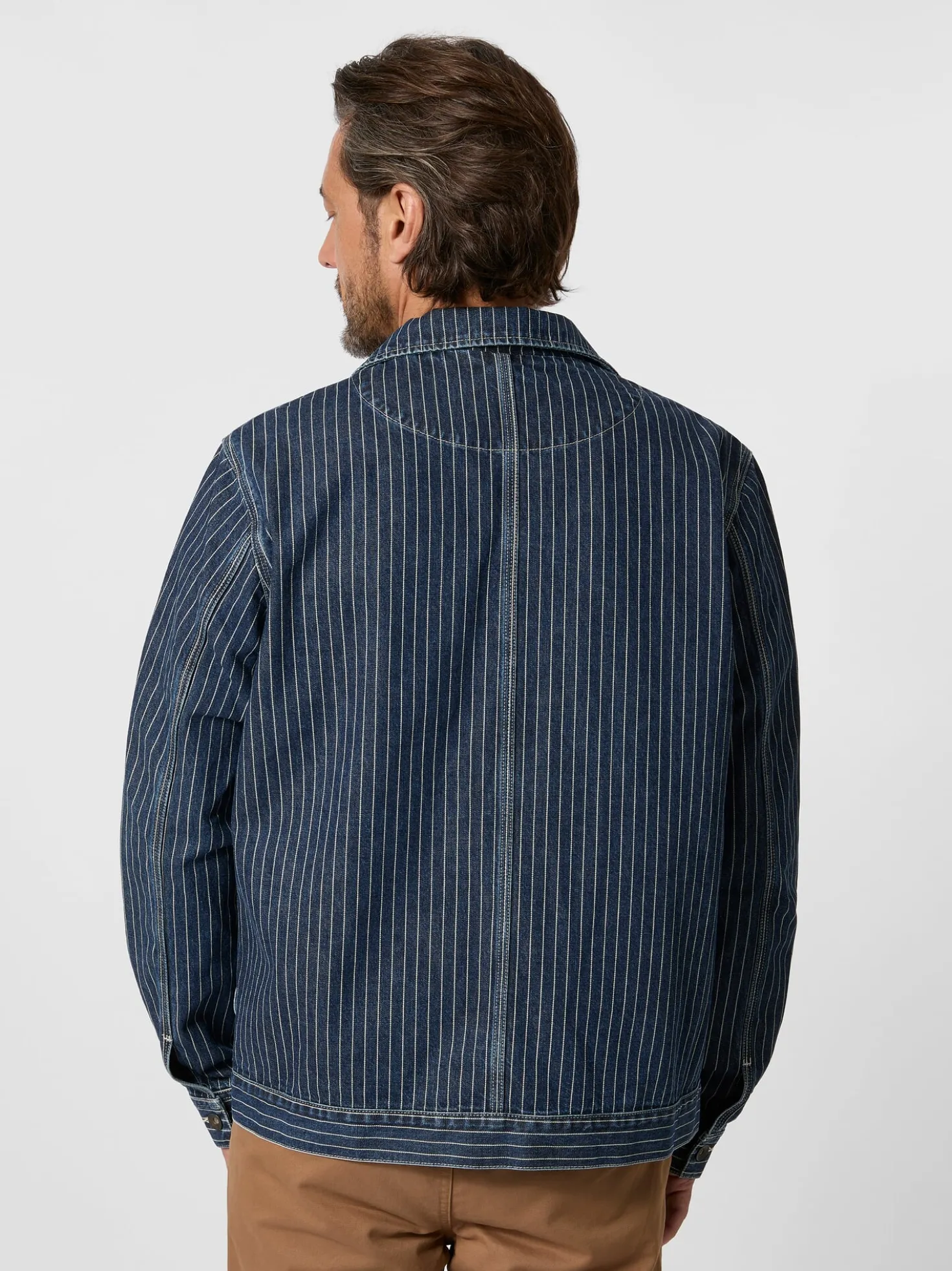 Herren-Hemdjacke gestreift