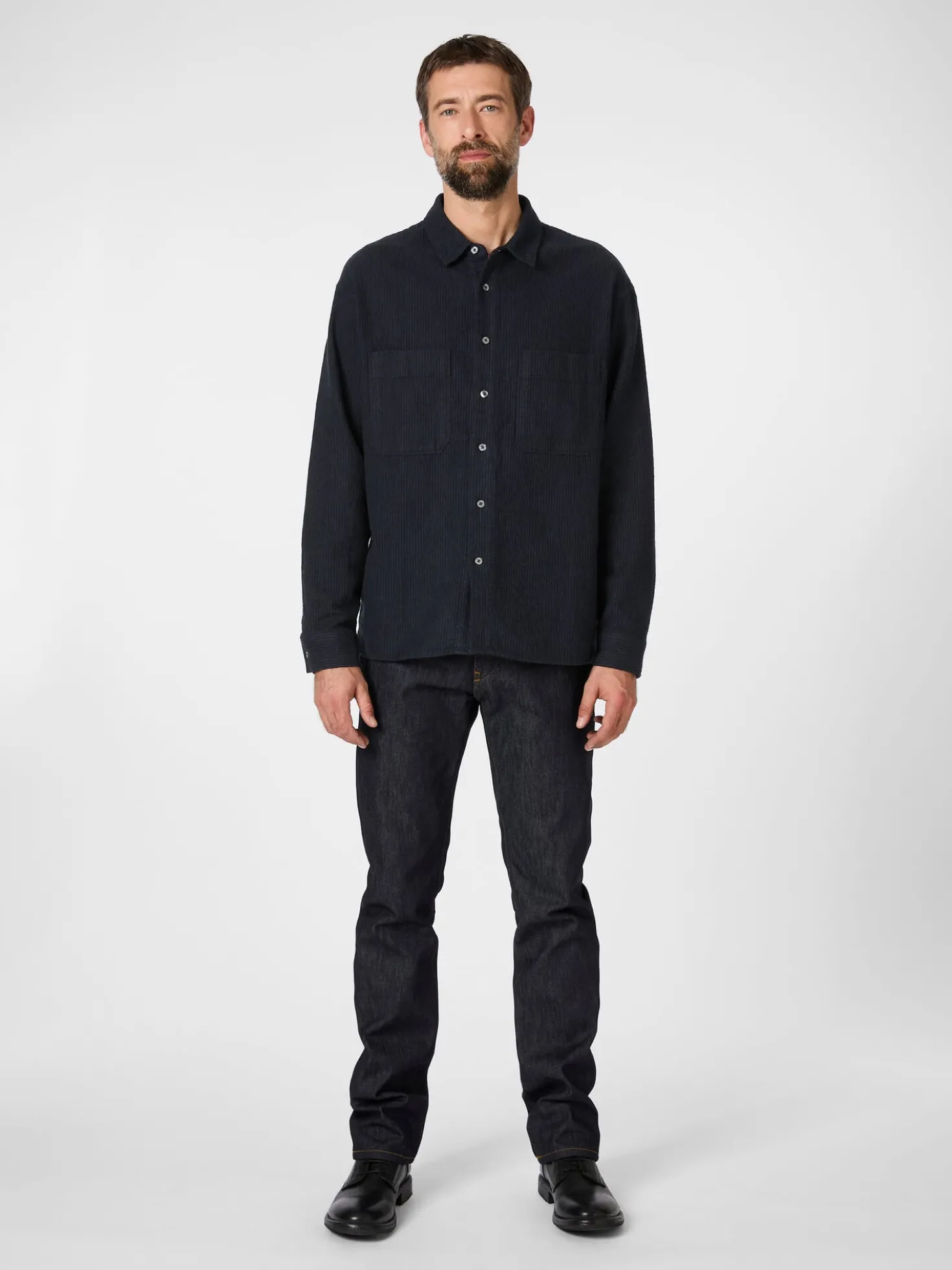 Herren-Hemdjacke gestreift