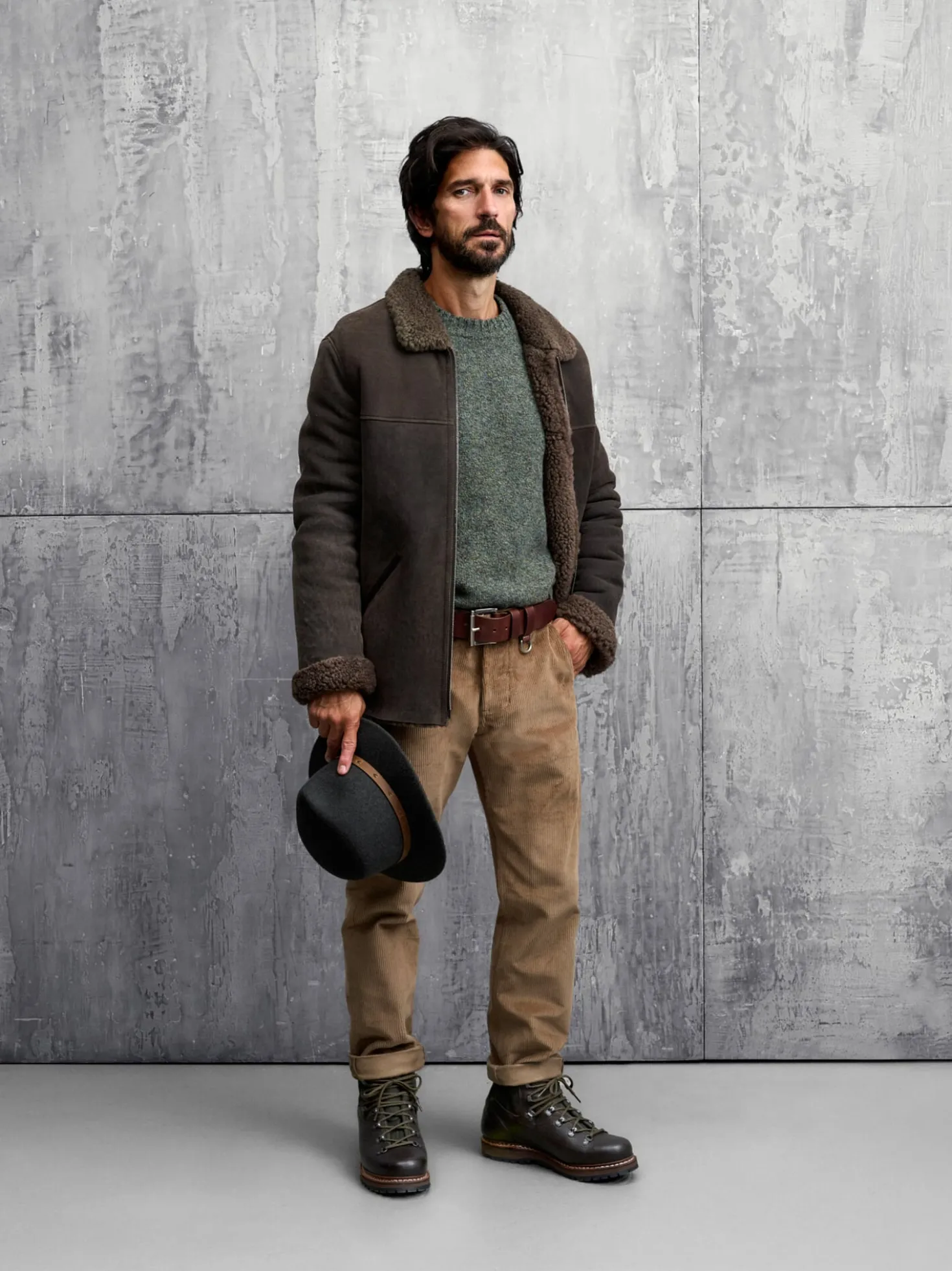 Herren-Lammfelljacke